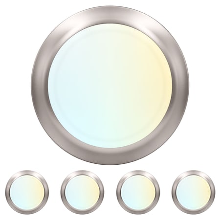 Luxrite 6 Inch LED Disk Light 5CCT 2700K-5000K 12.5W 1000LM Dimmable Damp Rated Brushed Nickel, 4PK LR23873-4PK